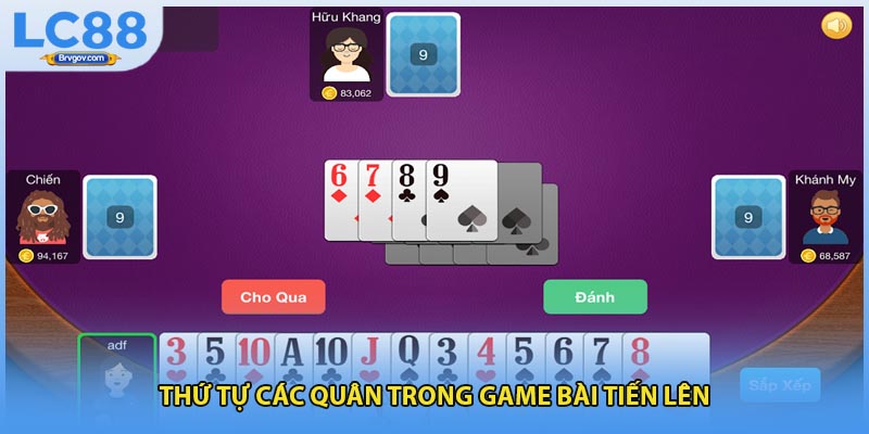 Thứ tự các quân trong game bài tiến lên